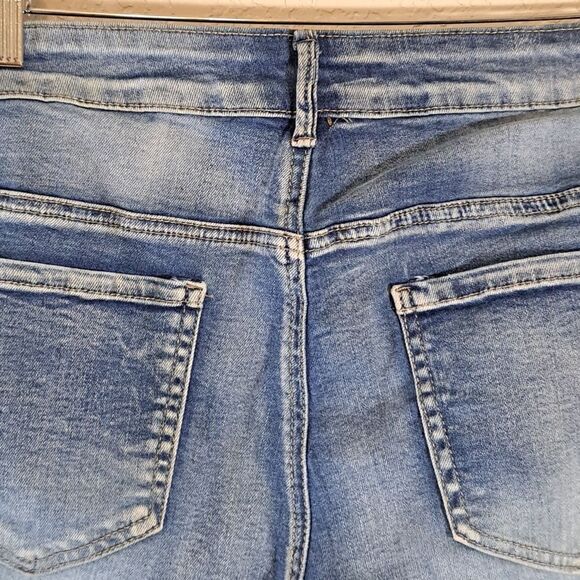 Jeans Blue Savvy Women’s JSkinny Distressed Light Wash Stretch Mid Rise Size 14 - Picture 5 of 13